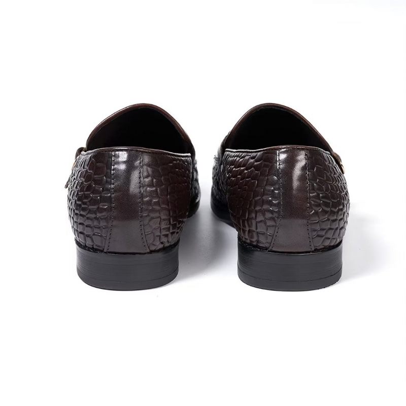 Męskie Buty Wizytowe Wyrafinowana Elegancja Wsuwane Mokasyny - Kawa
