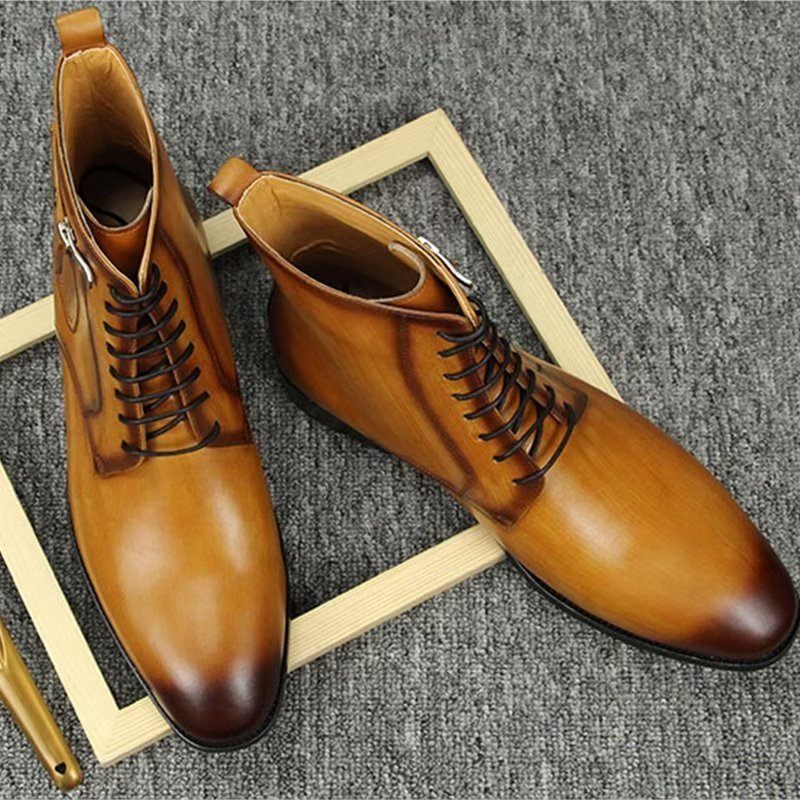 Męskie Buty Wysokie Do Sukni - Brązowy