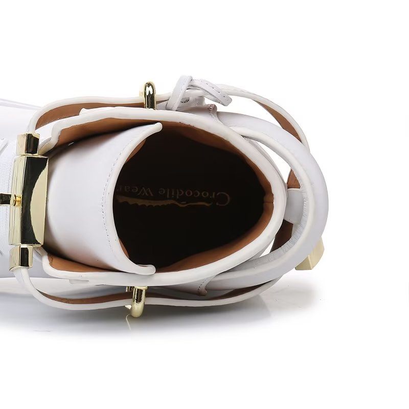 Męskie Trampki Metallic Elegance Wysokie - Biały