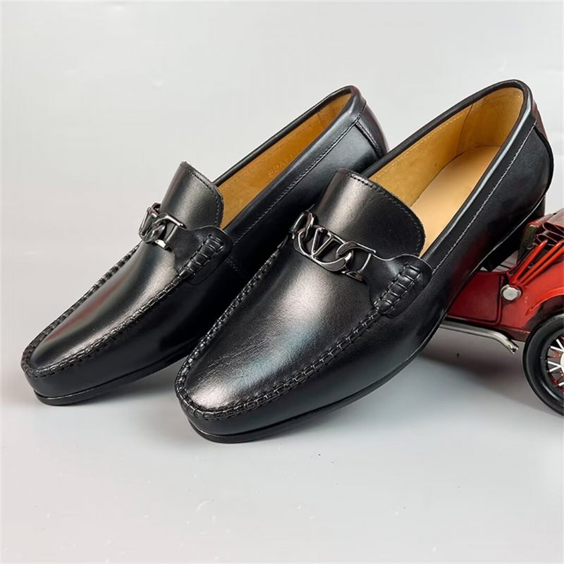 Mokasyny Męskie Sartorial Elegance Loafers - Czarny