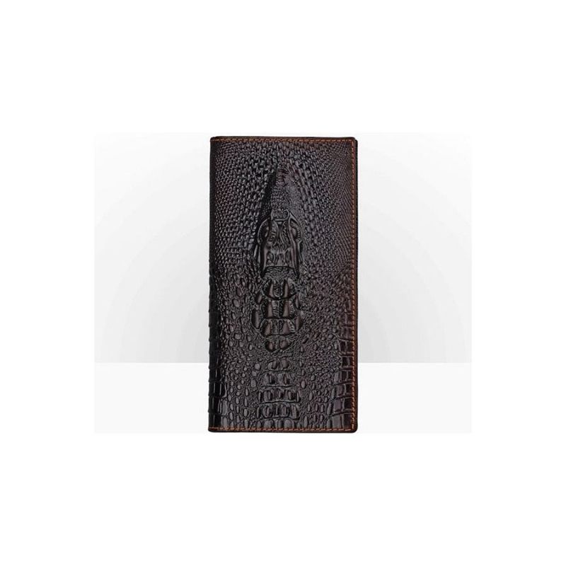 Portfele Męskie Luksusowy Krótki Portfel Crocskin - Kawa Croc