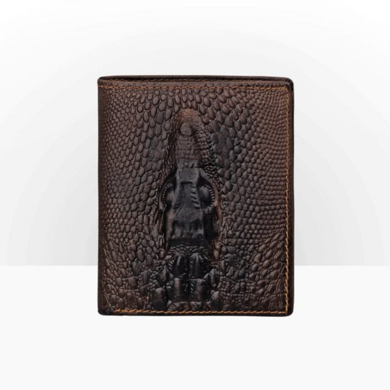 Portfele Męskie Luksusowy Krótki Portfel Crocskin - Kawa Croc Matowa